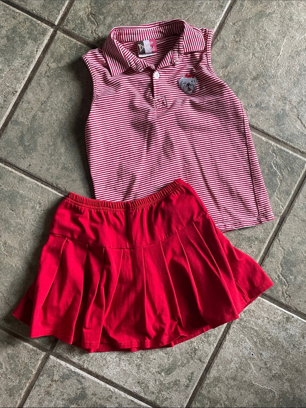 Banana Split GA Bulldog UGA top and skirt girls size 8